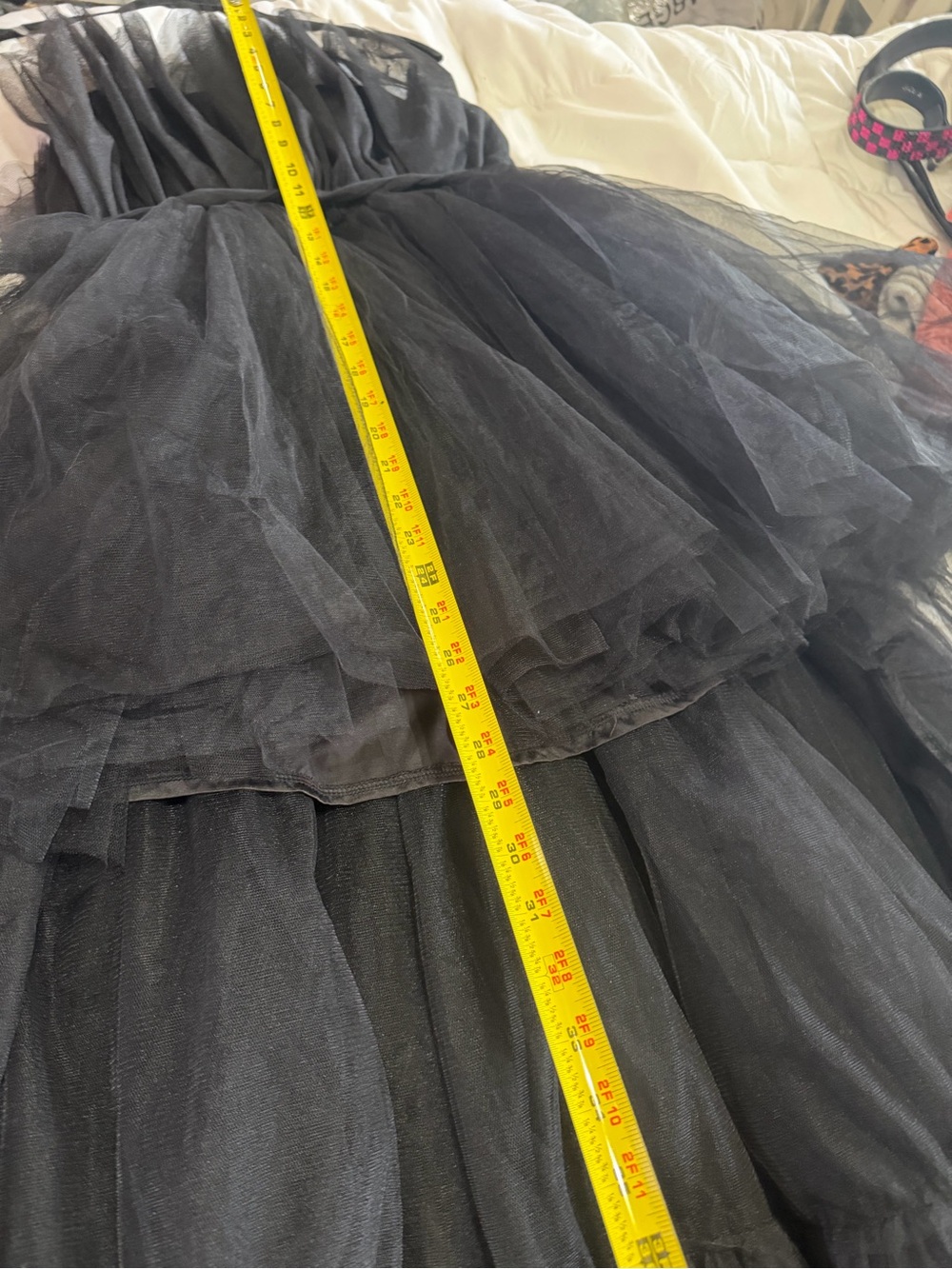Fashion Nova Black Tiered Tulle Strapless Gown - Picture 8 of 8